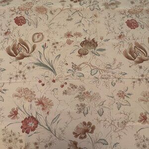 Vintage P Kaufmann Decorator Fabric Floral Botanical Upholstery Drapery Cottage